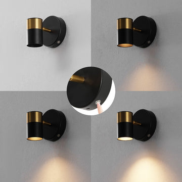 Paola 6" 1-Light Modern Adjustable Head Integrated Dimmable LED Rechargeable Wall Spotlight with Touch Sensor - JONATHAN Y